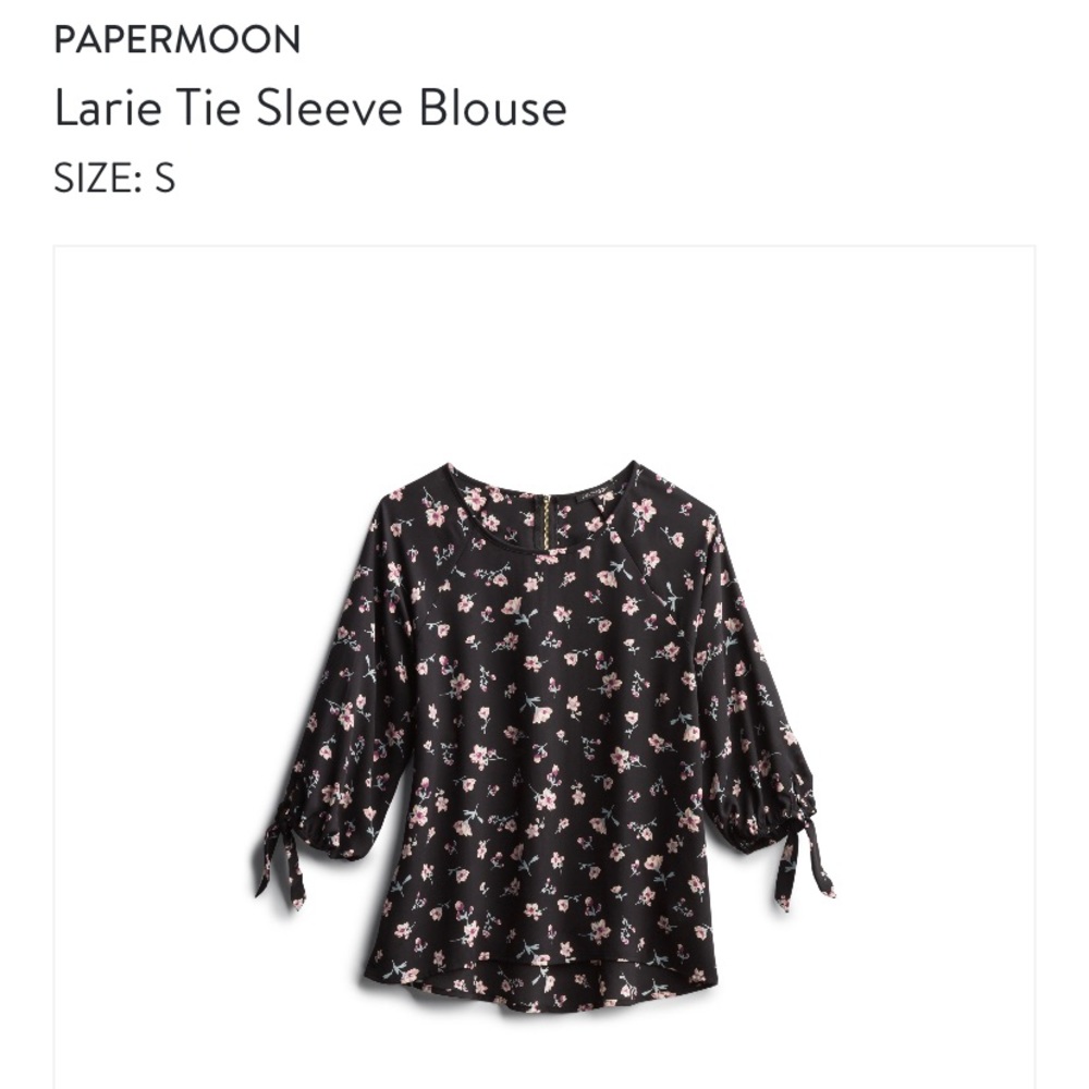 Papermoon Stitch Fix floral silky tiesleeve blouse